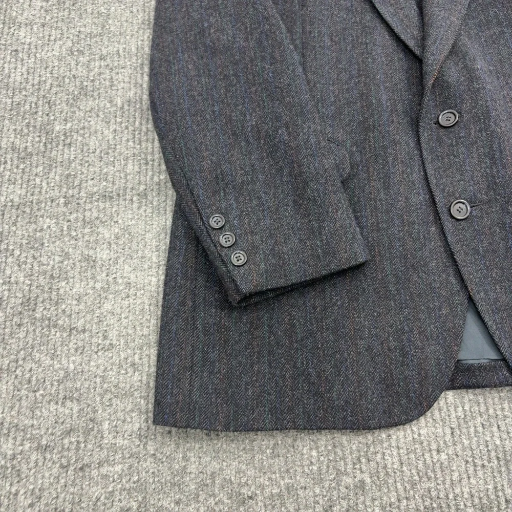 Vintage Adams Row x Anderson Little Blazer Mens 42 Grey Wool Herringbone Classic